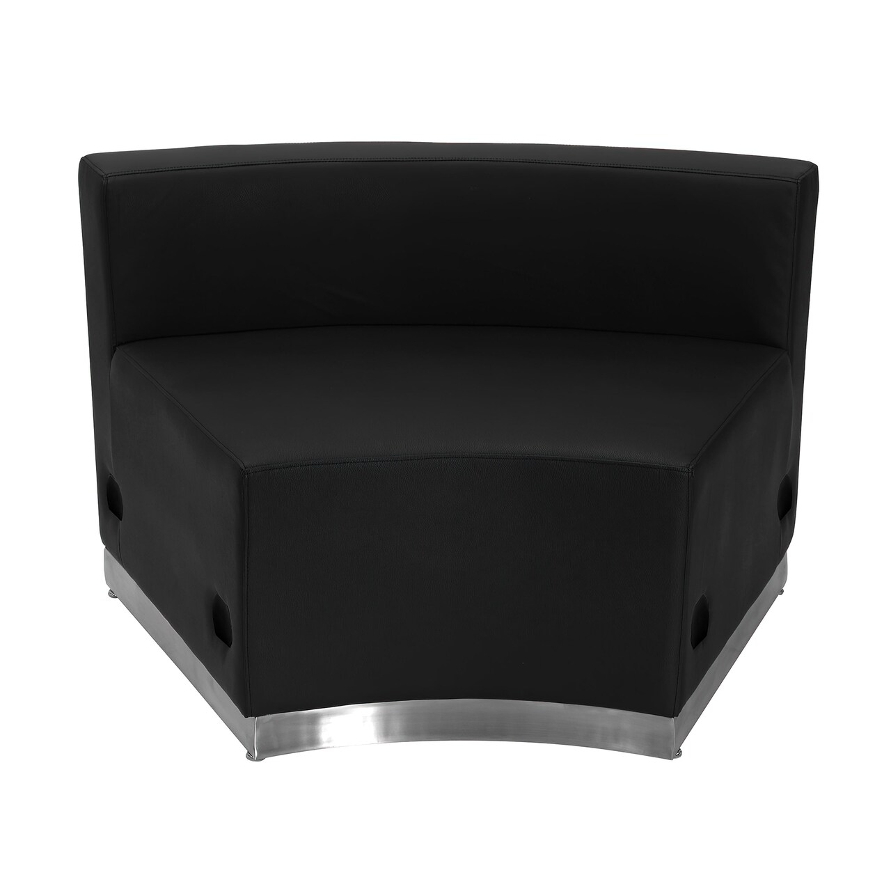 Emma and Oliver Modular Reception Concave Chair with Brushed Stainless Steel Base